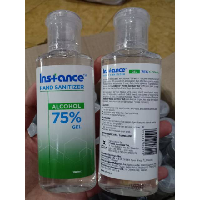 HAND SANITIZER GEL INSTANCE 100ML