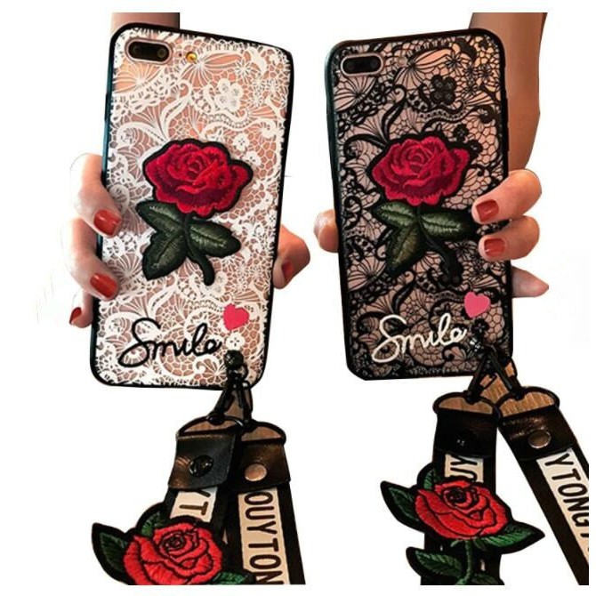 Casing Belakang Desain Lace Rose Motif Bordir Mawar For 