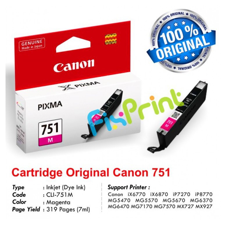 Cartridge Original Canon CLI 751 CLI751 751 751M CLI 751M Magenta