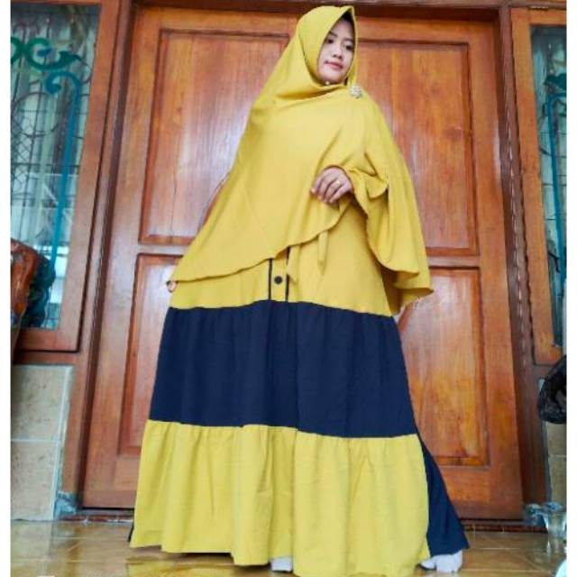 SET GAMIS SYARI MUSLIMAH CANTIK HARIAN POLOS ITY CREPE PREMIUM SIMPLE KHIMAR JUMBO PET BUSUI ORI