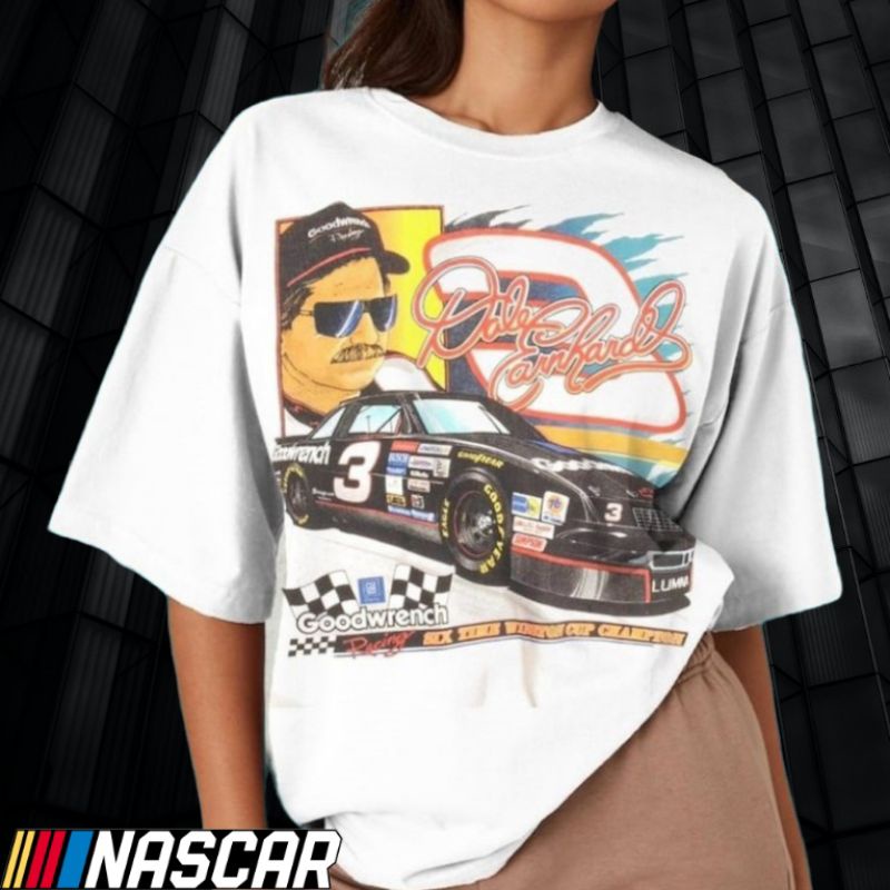 Dale Earnhardt Nascar Racing Goodwrench 1991 Winston Cup Retro Oversized T-Shirt/Kaos Nascar Racing 