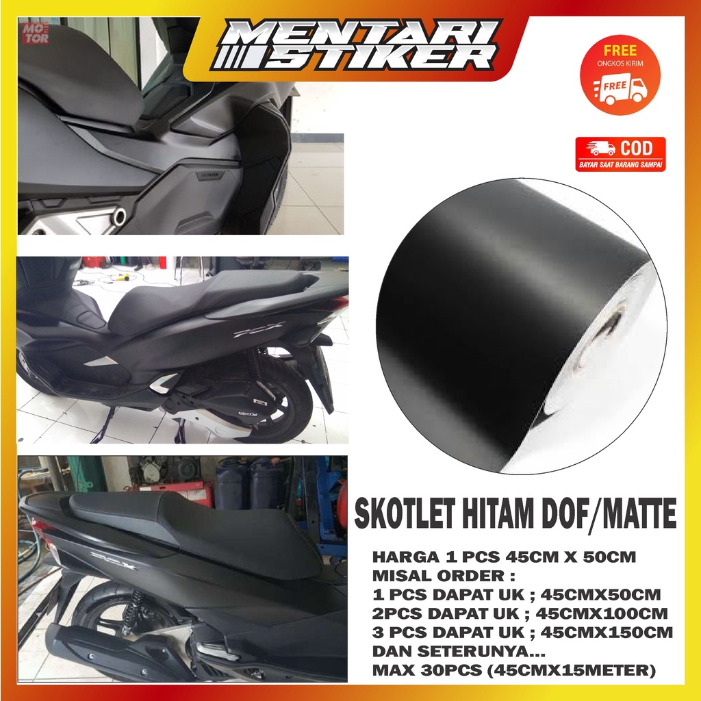 STIKER SKOTLET HITAM DOFF/STIKER MOTOR/SKOTLET MOTOR/SKOTLET MOBIL