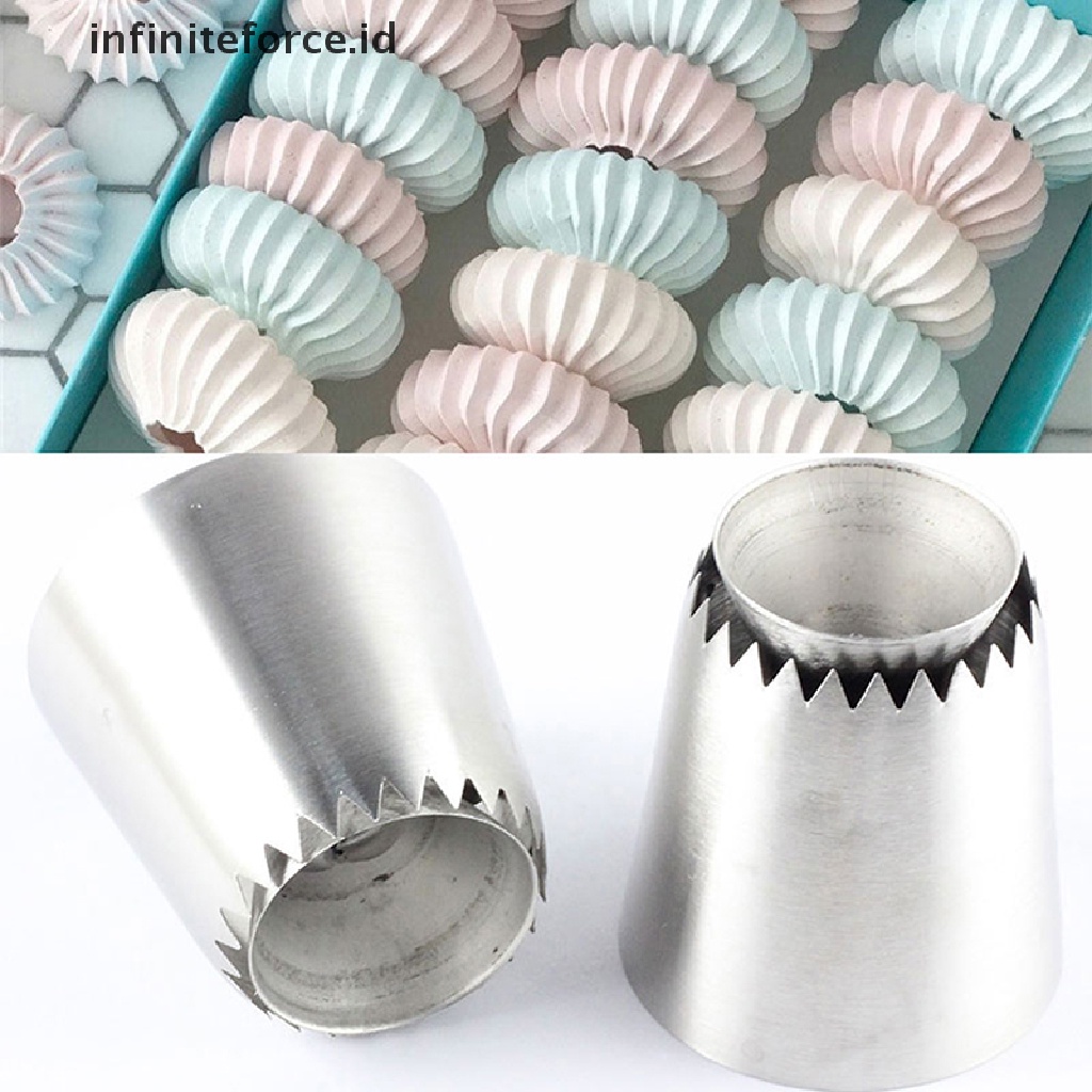 2 Pcs Nozzle Icing Piping Ukuran Besar Gaya Rusia Untuk Dekorasi Kue