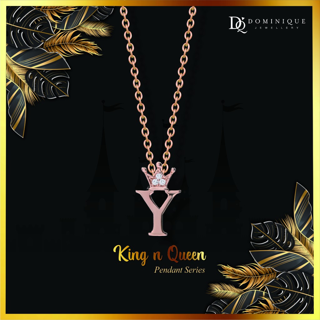 

Dominique Jewellery-Diamond Pendant Kalung Alpha Beta Y King & Queen