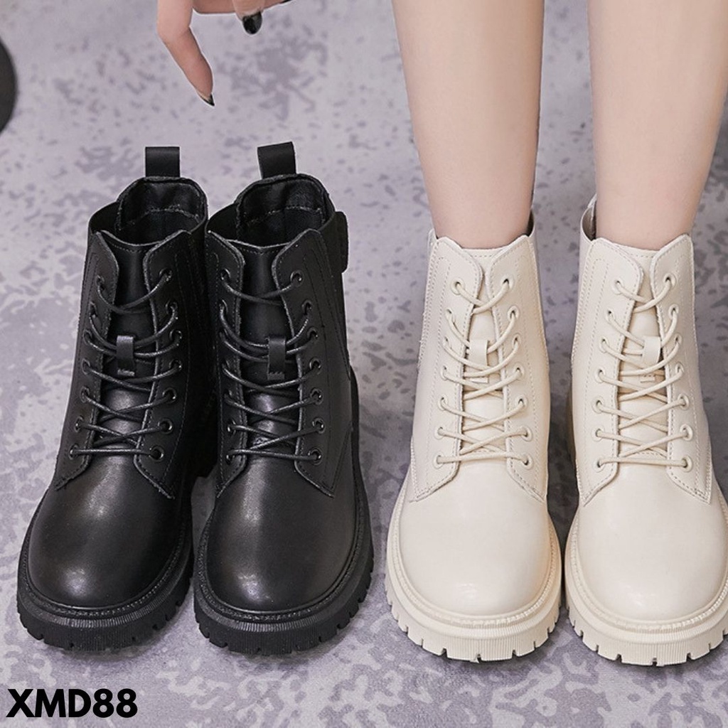 SEPATU BOOTS WANITA BERTALI KOREAN MODEL STYLE BAHAN PU BERKUALITAS IMPORT MD88