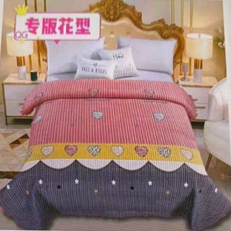 Selimut Bulu Halus Motif Dewasa  Aesthetic Atisashop Murah Berkualitas Lembut Uk135x190 New Arrival-LOVE HAPPY LIFE
