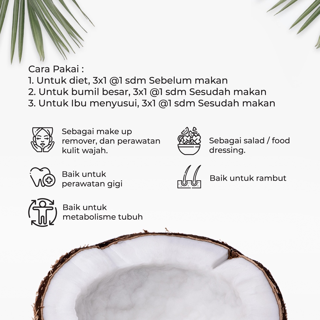 

Nutiver Premium VCO Virgin Coconut Oil 500ml - Evco Extra Virgin Coconut Oil Minyak Kelapa Murni