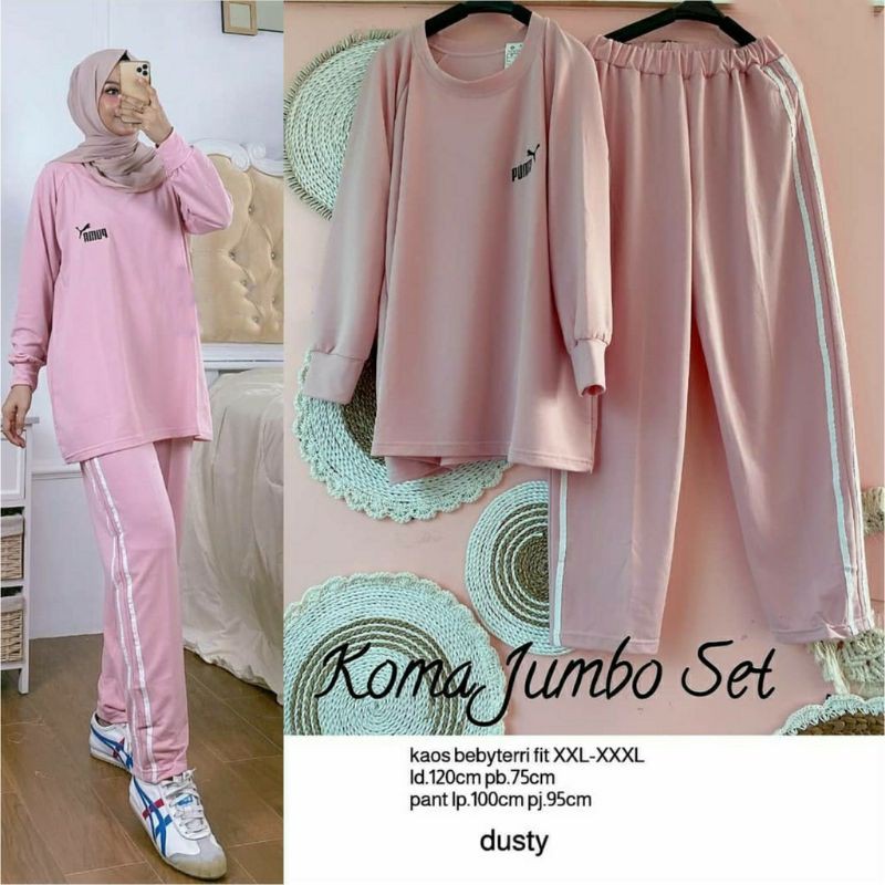 SET KOMA JUMBO/SET WANITA TERKINI/SET JUMBO WANITA/SETELAN 3XL WANITA