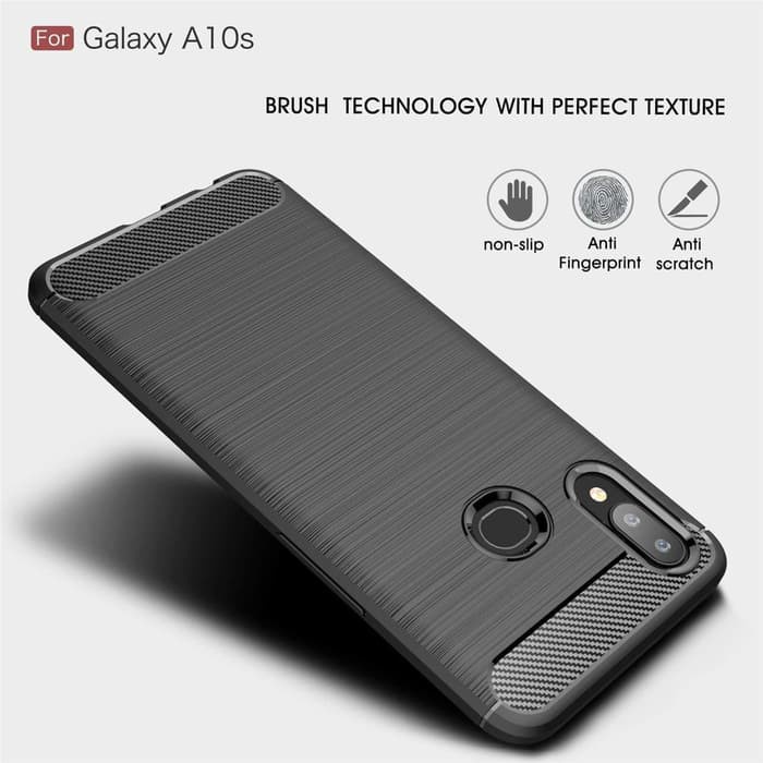 PROMO Soft Case SAMSUNG A10 / SAMSUNG A10s Case Ipaky Carbon Carbon Premium Softcase Rugged Armor Protek Camera