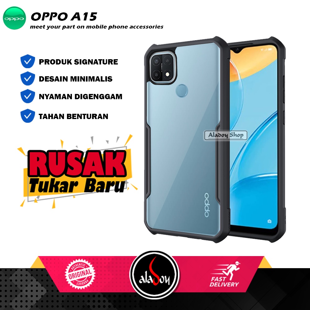 Case Oppo A15 Armor Fusion Shockproof Transparent Premium Casing