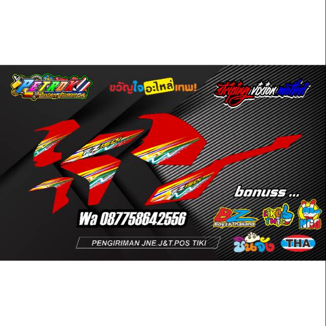 Striping Variasi Vixion New Thailook Mothai Les Motor
