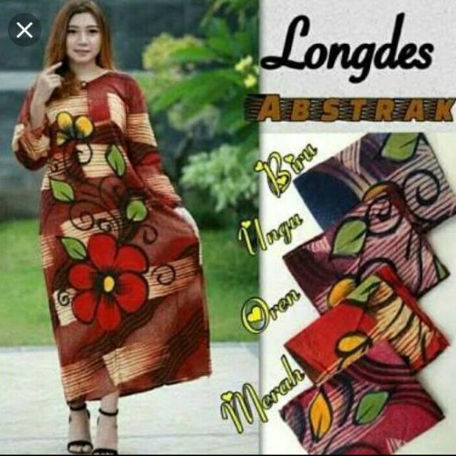 Grosir model daster batik lengan panjang kencana ungu solo pekalongan