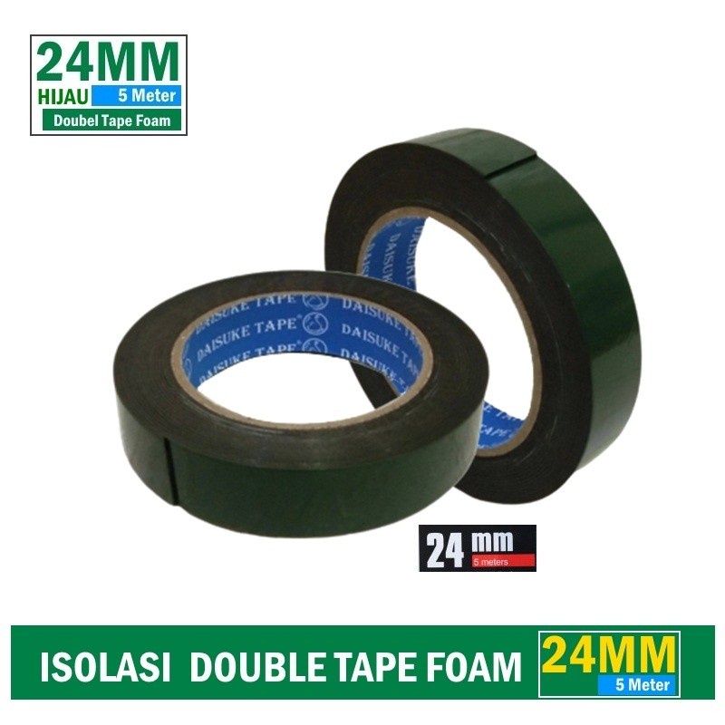 isolasi double tape foam SELOTIP BOLAK BALIK 24mm x 5 m