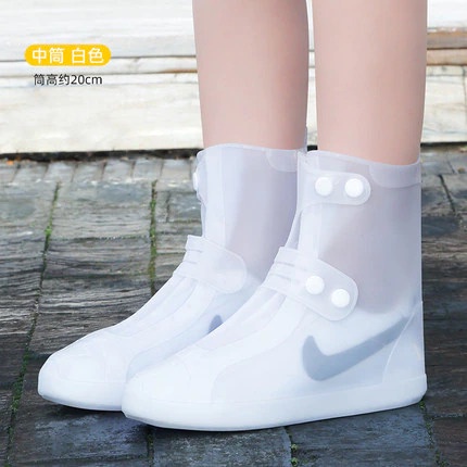 Cover Jas Hujan Sepatu Reusable Rain Boot Non-Slip 20cm Size 36-37 - H-007 - White