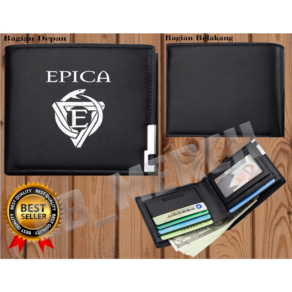 Dompet Pria Lipat   EFICA -BAND GOTHIC METAL  Dom pet Kulit Men Fashion Letter Wallet KEREN EB_MERCH