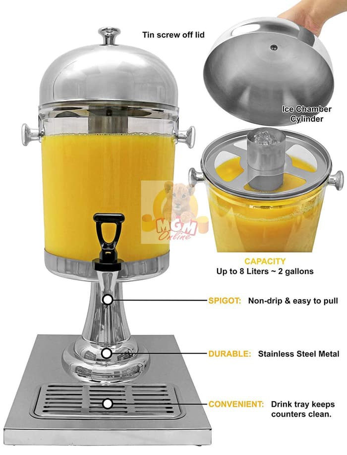 Hotel Juice Dispenser 8L Stainless / dispenser tower BARU!!