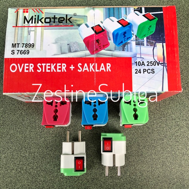 Over Steker + Saklar Warna Warni MT-7899 Mikotek