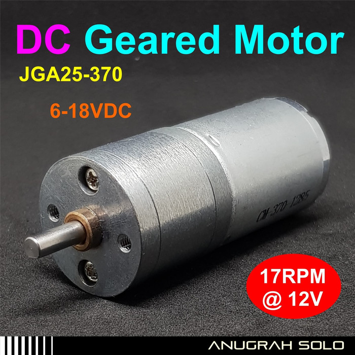 Mini DC Gear Motor 12V 17 RPM Low Speed High Torque DC Motor Termurah