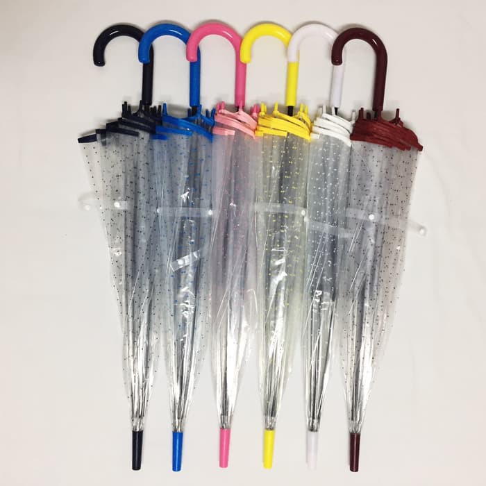 TERLARIS / Payung tongkat transparan mangkok bintang - 585