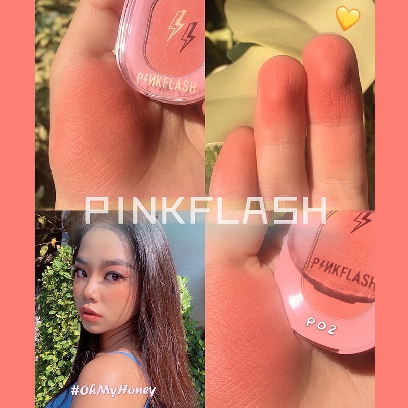 PINKFLASH Blush On Matte Shimmer Cheek Makeup Perona Pipi Pink Flash Blushon