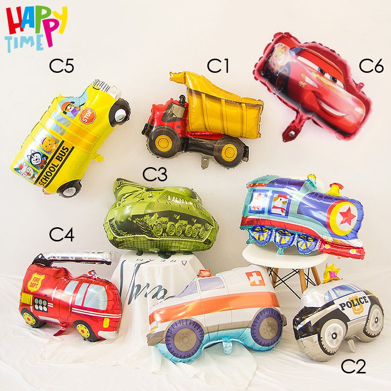 BALON FOIL MINI MOBIL POLISI CARS BUS TANK BALON FOIL TRUK FOIL MURAH