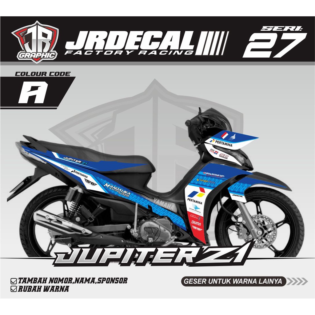 (BISA COD) STRIPING JUPITER Z1 MANDALIKA-DECAL STRIPING JUPITER Z1 MANDALIKA RACING HARIAN-STIKER JU