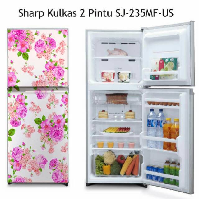 Stiker kulkas 2 pintu /1 pintu  motif bunga