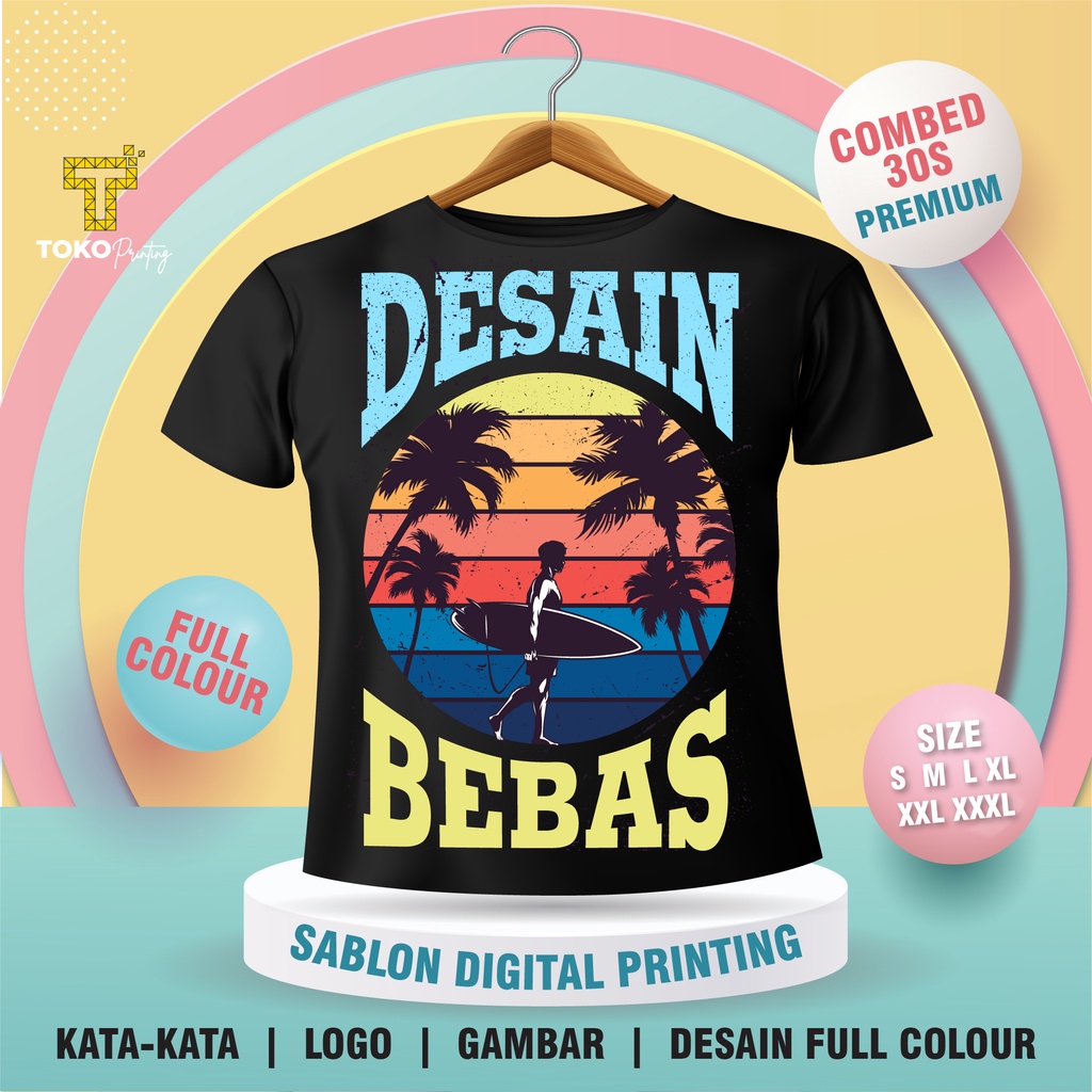 KAOS SABLON CUSTOM DTF | SABLON KAOS SATUAN | DESAIN BEBAS GAMBAR, FOTO, LOGO