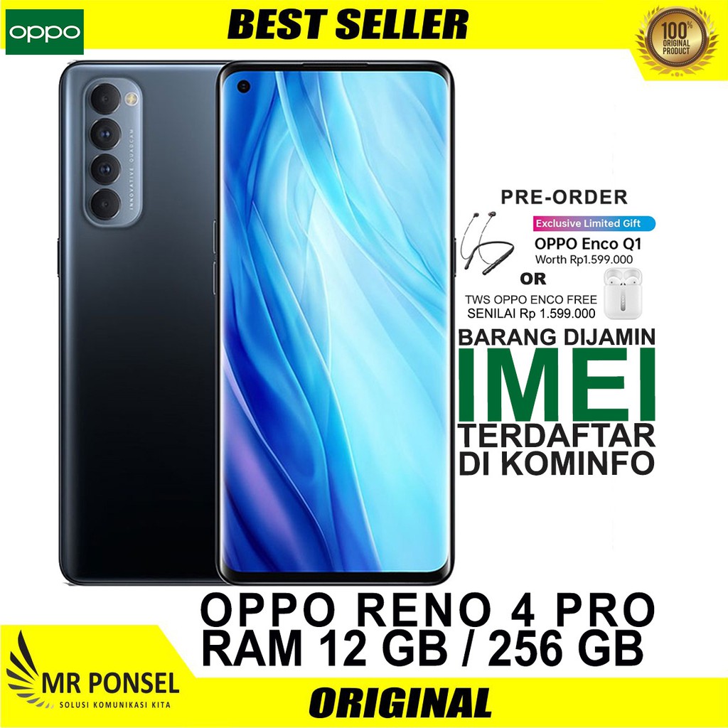 OPPO RENO 4 PRO RAM 8GB ROM 256GB GARANSI RESMI