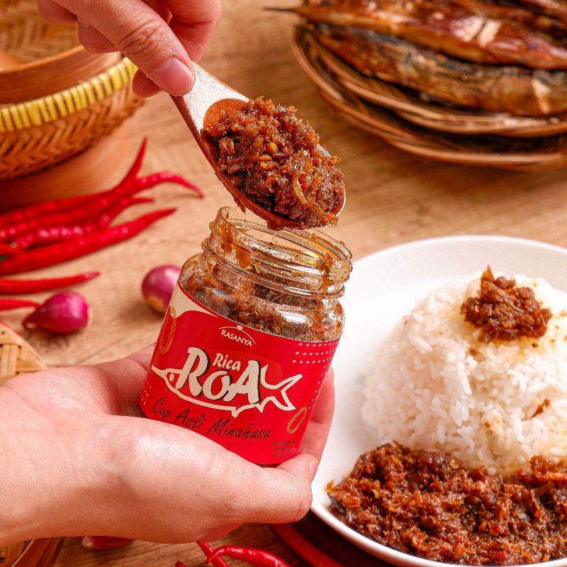 SAMBAL ROA ASAP PEDAS ASLI MANADO TERENAK TERBAIK TERLEZAT TERMURAH CAP ASLI MINAHASA ORIGINAL PEDAS