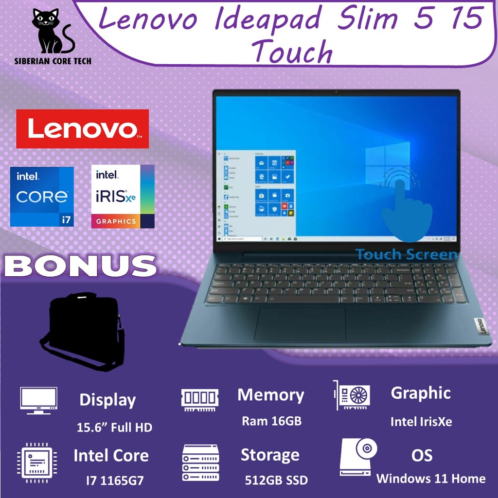 Lenovo Ideapad Slim 5 15 Intel Core i7 1255U 12GB 512SSD W11 15.6FHD IPS