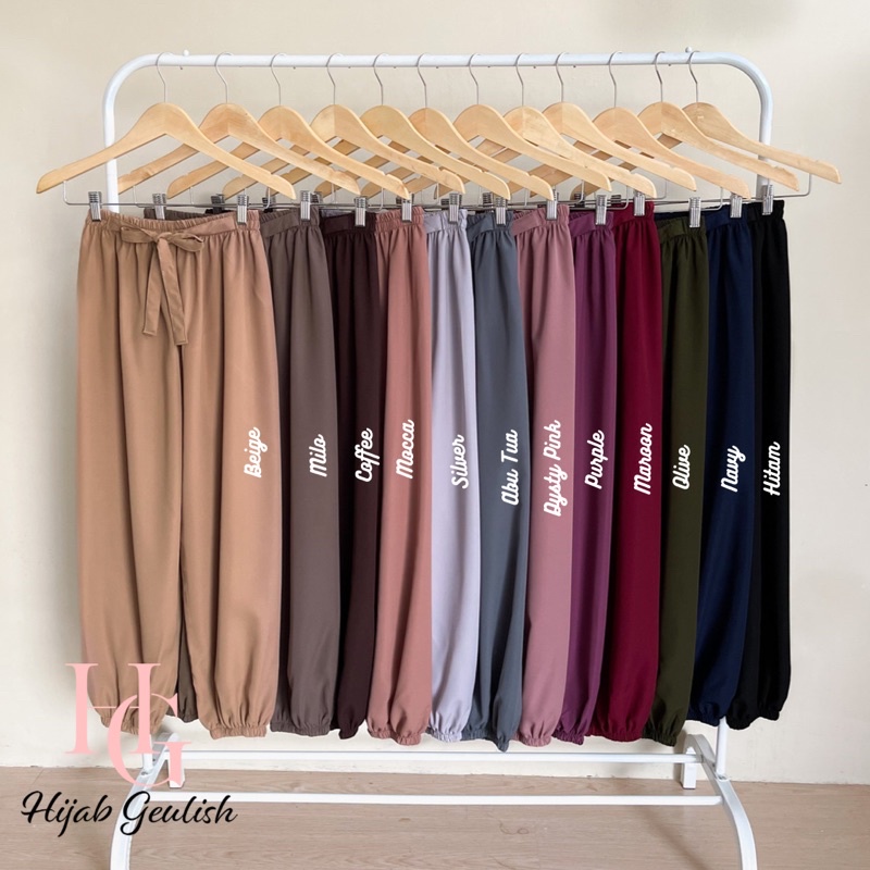 YURA PANTS JOGGER / KULOT JOGGER RIBON PANTS / CELANA PANJANG JOGGER / JOGGER WANITA / KULOT JOGGER