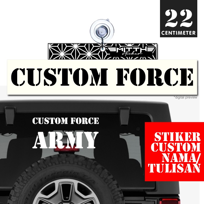 Stiker Custom Nama tipe huruf/font CF ARMY Cutting Sticker Mobil Motor Decal Waterproof bisa untuk kaca Case PC Laptop Notebook Handphone