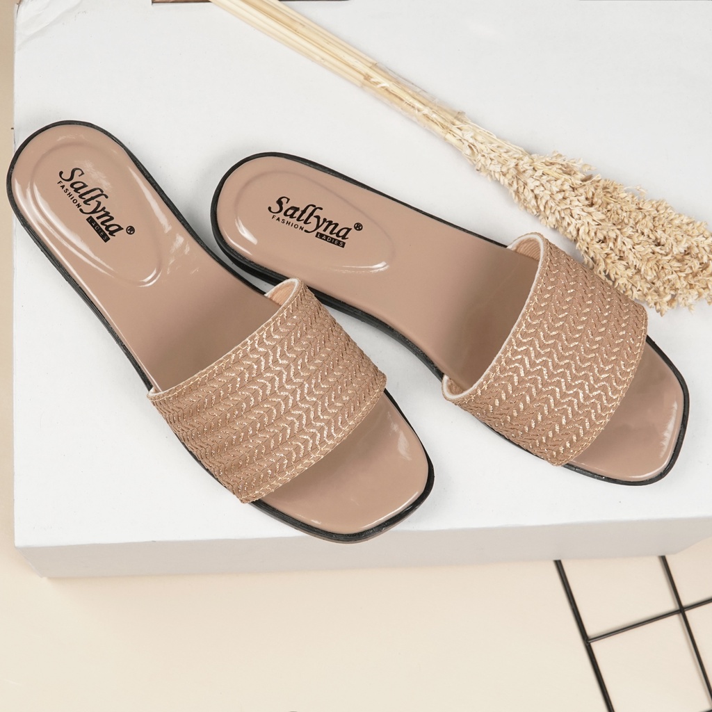 SALLYNA Sindi - Sandal Slop Flat Wanita-3