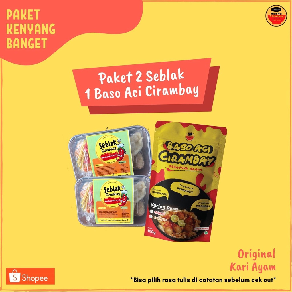 

Paket 2 Seblak + 1 Baso Aci Cirambay Instan Gurih Enak