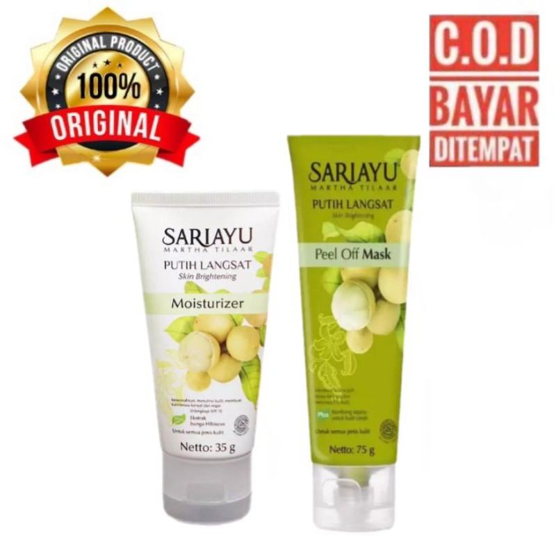 Paket Sariayu Krim Siang Malam / Foam + Moisturizer / Moisturizer + Peel of mask Original 100%