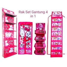 RAK SET 4 IN1RAK TAS+RAK SEPATU+RAK JILBAB TANPA SAKU DEPAN+RAK KECANTIKAN TANPA SAKU SAMPING)