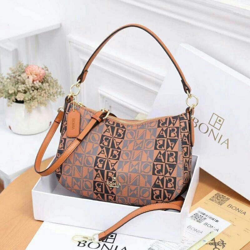 no set shoulderbag bonia 689/92701 with box tas wanita import