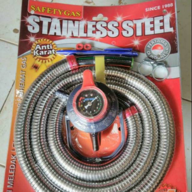 Winn Gas  , W 900 , Win Gas , Selang + regulator Safety stainless steel 1.8 Meter