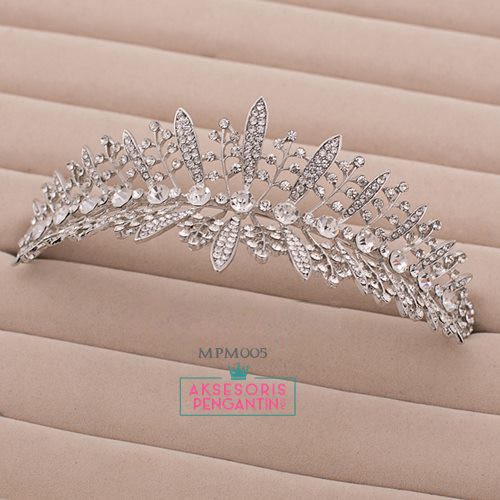 [STOK TERBATAS] HEADPIECE WEDDING MAHKOTA PENGANTIN HAIRBAND PUTIH SILVER MPM005