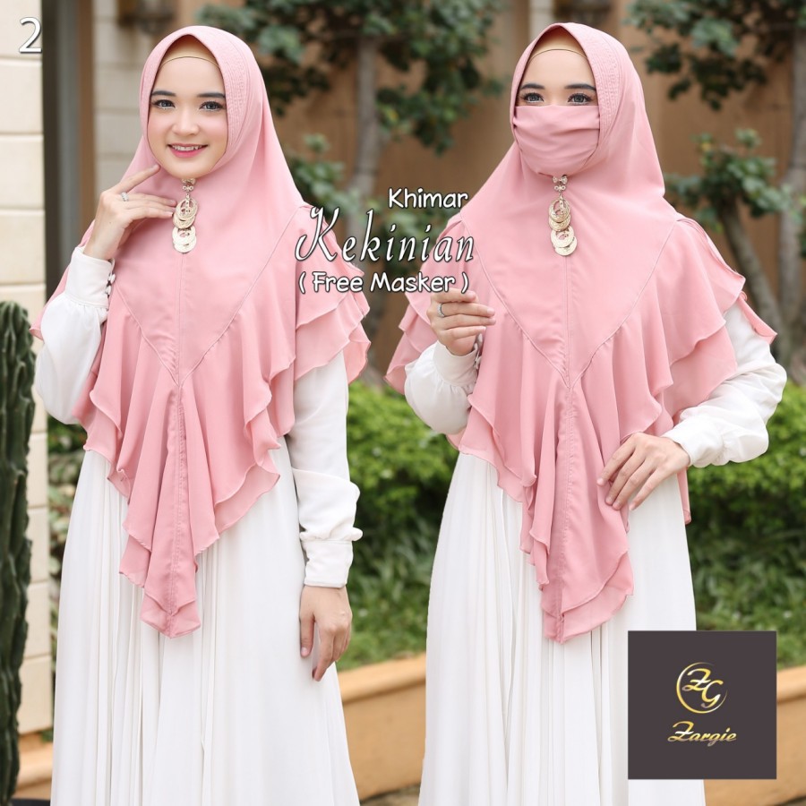 Jilbab Hijab Kerudung Khimar Ceruty CerutI  Babydoll Pet Ped Pad Antem Masker Instan Terbaru Kekinia