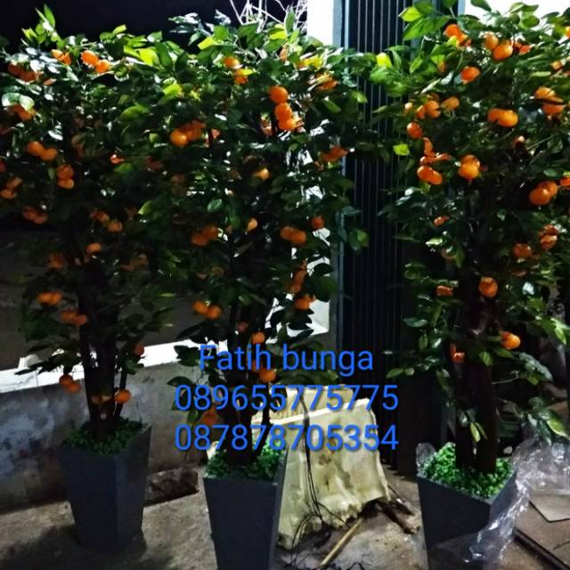 Pohon hias jeruk artificial bunga plastik/POHON HIAS/BUNGA SUDUT/TANAMAN HIAS/TANAMAN TAMAN/HIASAN R