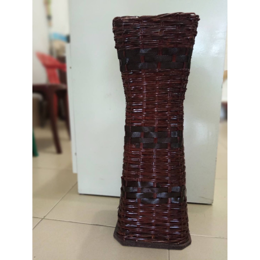 Pot Rotan Petak /Pot Bunga/Pot Rattan/Pot Bunga Plastik/Vas Bunga Rotan Petak Kotak