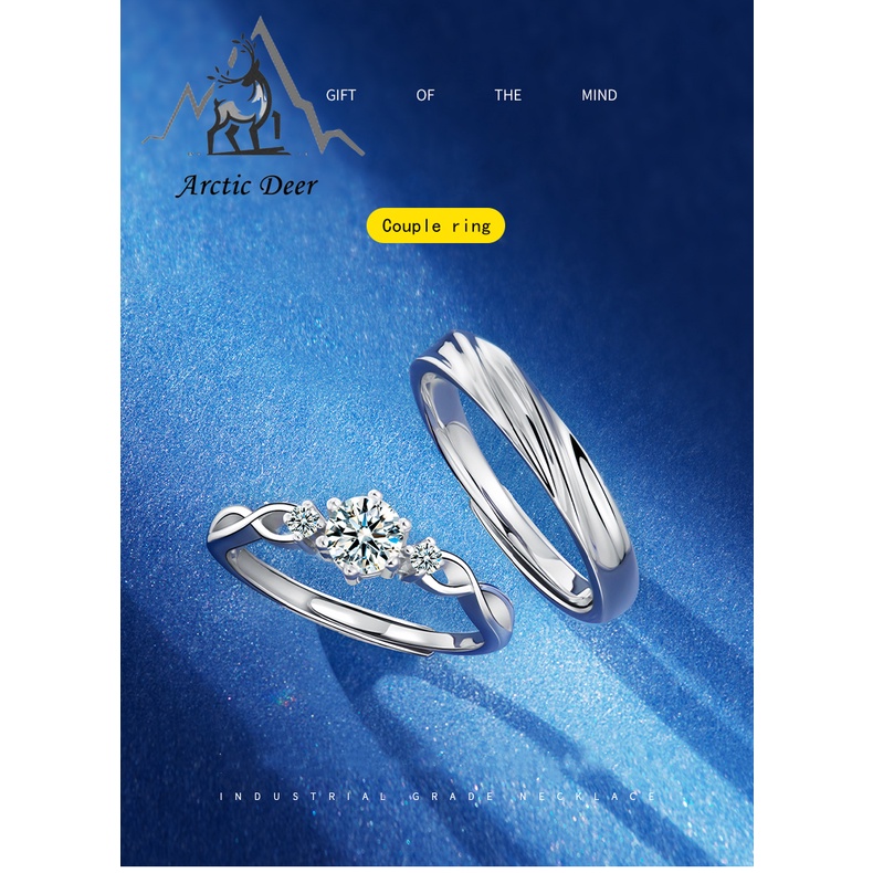 Cincin couple-stay together cincin pasangan cincin titanium Original Arctic Deer