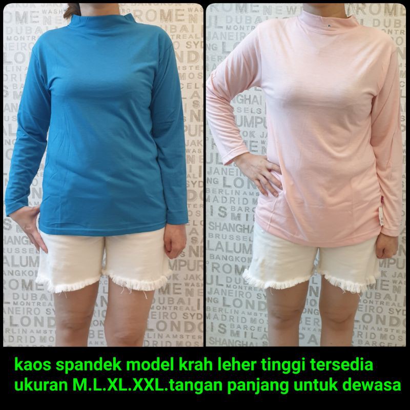 promo!!!krah leher tinggi M.L.XL.XXL.tgn panjang dewasa