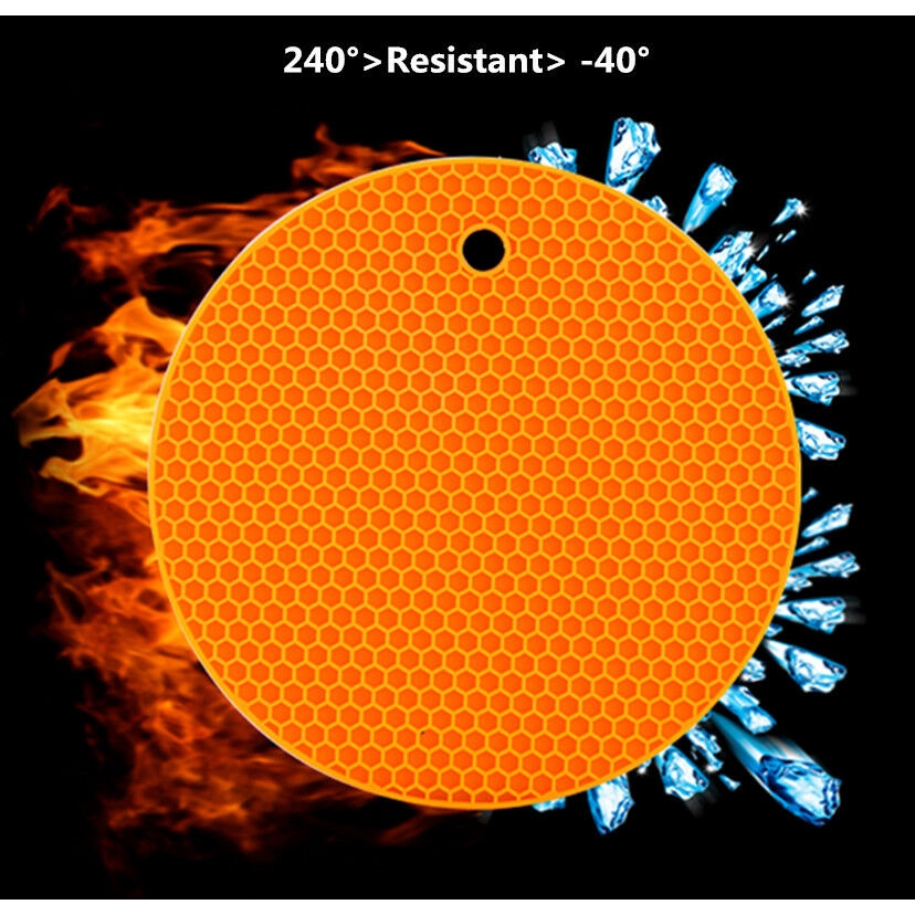 Silicone Honeycomb Design Pot Pan Pad Tahan Panas Non-Slip Dudukan Panci Insulasi Tikar Bulat Meja Tatakan Gelas Cangkir Aksesoris Dapur