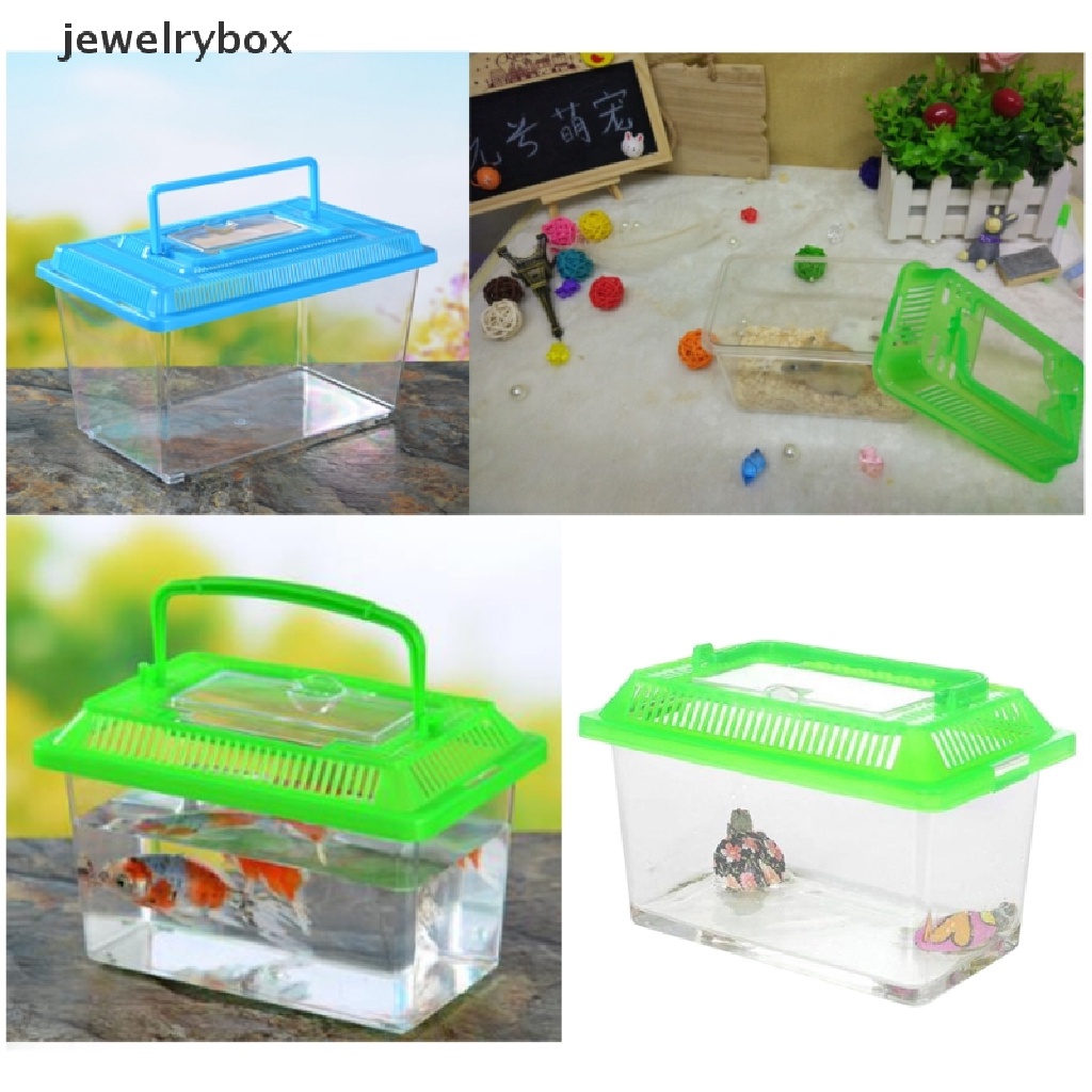 (jewelrybox) Kotak Penyimpanan Ikan / Kura-Kura Bahan Plastik Transparan Portable