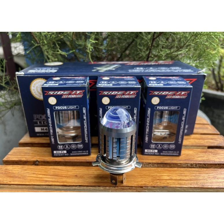 Bohlam Led H4 30 Watt Laser Fokus Dop Lampu Depan Motor Ride It