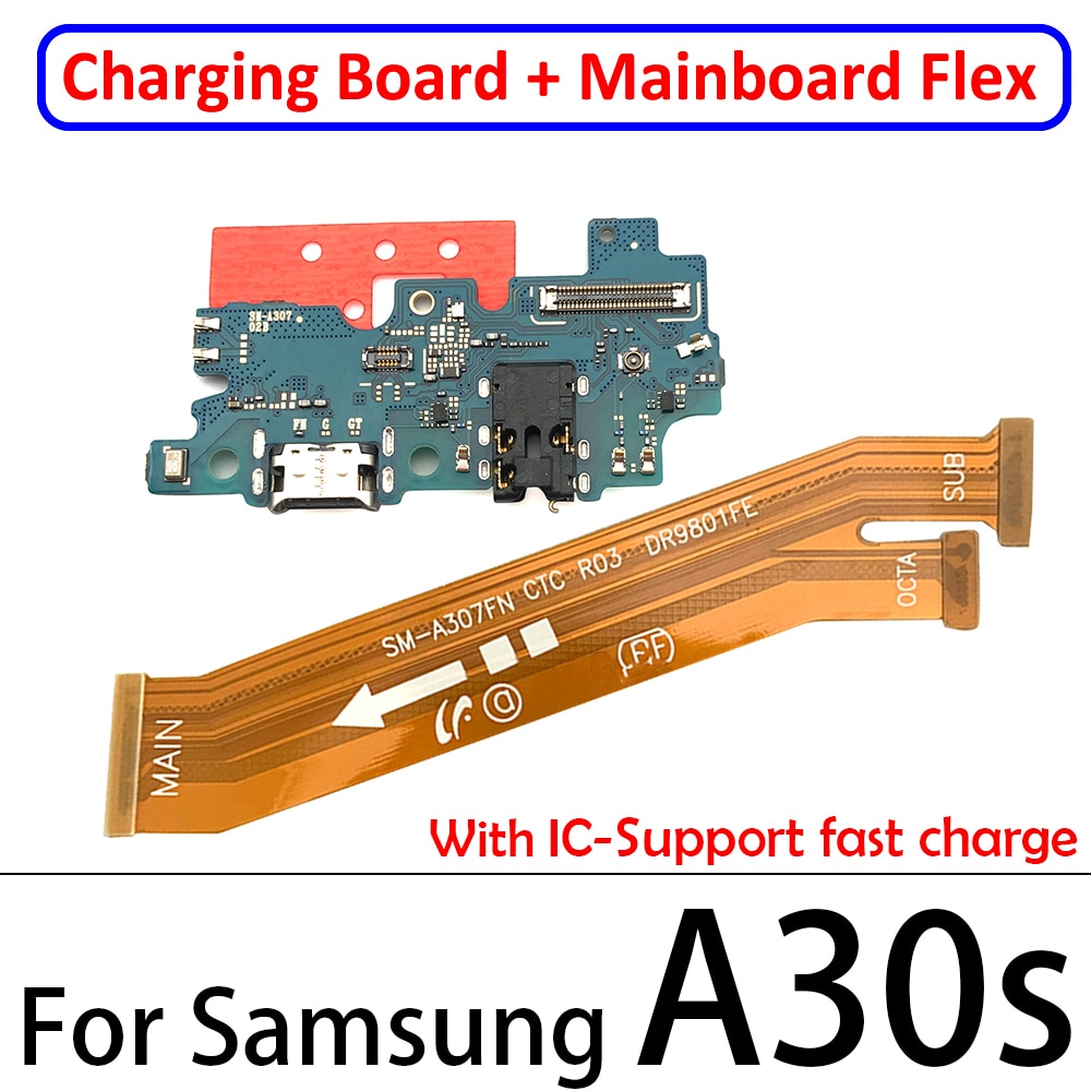 USB Charging Board Port Dock Connector + Main Board Motherboard Flex Cable For Samsung A10S A20S A30S A50s A31 A41 A51 A71 A21s-4