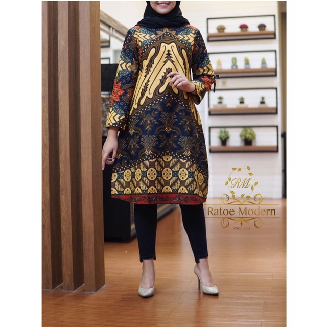 Baju tunik batik cantik muslimah trendy modern original by ninos collection